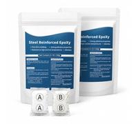 Steel Reinforced Epoxy Putty, 2-Part Epoxy Repair Putty and Metal Repair Filler, Waterproof Heat Resistant AB Putty for Filling Cracks Holes, Pipe Wood Ceramic Tile Plastic Repair (2pcs)