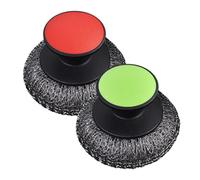 Steel Scrubber - Dish Scrub Brush | Stockpots Pans Grills | Stainless Steel Dishes Brush with Handle | Best Cleaning Scrubber with Handle Use for Cup Grills and Griddles Cast Iron Stock Pots