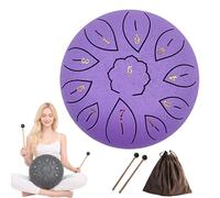 Steel Spin Hand Drum 6 Inch 11 Notes with Carry Bag, Music Book, Mallets & Fianger Picks, Easy Play Musical Instrument for Beginners, Kids Adults (Purple)