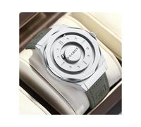 (Steel strip silver white) Magnetic Ball Men's Watch Creative Quartz Wristwatch Fashion Analog Watch for Students Adults