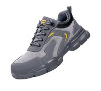 Steel Toe Shoes for Men Anti Smashing Puncture Proof Lightweight Breathable Safety Shoes for Warehouse & Construction (Gray Lightweight,36)