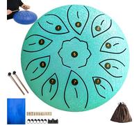 Steel Tongue Drum 11 Notes 6 Inches, Steel Drums Instrument for Adults, Musician Gift for Family and Friends (Teal)