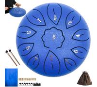 Steel Tongue Drum 11 Notes 6 Inches, Steel Drums Instrument for Adults, Musician Gift for Family and Friends (Light Blue)