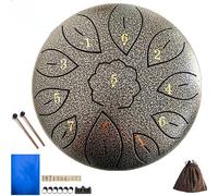 Steel Tongue Drum 11 Notes 6 Inches, Steel Drums Instrument for Adults, Musician Gift for Family and Friends (Taupe)