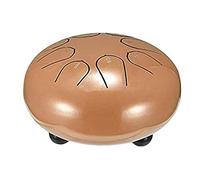 Steel Tongue Drum, 6 Inch Hand Pan Percussion Drum, 8 Tune Hand Pan Ethereal Drum Instrument Set with Drum Carry Bag, 2 Drumsticks, Tutorial Book, 4 Finger Picks (Golden)