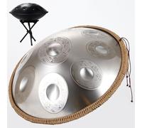 Steel Tongue Drum Handpan Drum D Minor 9/10/12 Notes Handpan Drum 22 Inch Handpan Drum 432HZ/440HZ Handpan Drum For Beginners Gift Kids(Sun,9 Notes (440Hz))