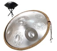 Steel Tongue Drum Handpan Drum D Minor 9/10/12 Notes Handpan Drum 22 Inch Handpan Drum 432HZ/440HZ Handpan Drum For Beginners Gift Kids(Sun,10 Notes (432Hz))