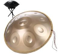 Steel Tongue Drum Handpan Drum D Minor 9/10/12 Notes Handpan Drum 22 Inch Handpan Drum 432HZ/440HZ Handpan Drum For Beginners Gift Kids(Gold,12 Notes (432Hz))