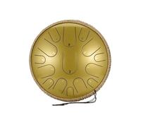 steel tongue drum, Instrumento de percusión profesional de tambor de lengua de acero etéreo con llave C de 14 pulgadas y 15 tonos,for Meditation Yoga(Brown)
