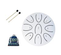 steel tongue drum, Mini tambor de lengua de acero de 9 tonos de 4 pulgadas, instrumento de percusión portátil for adultos principiantes y jugadores,for Meditation Yoga(Leaves White)