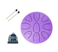 steel tongue drum, Mini tambor de lengua de acero de 9 tonos de 4 pulgadas, instrumento de percusión portátil for adultos principiantes y jugadores,for Meditation Yoga(Leaves Purple)