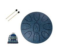 steel tongue drum, Mini tambor de lengua de acero de 9 tonos de 4 pulgadas, instrumento de percusión portátil for adultos principiantes y jugadores,for Meditation Yoga(Leaves Navy Blue)