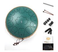 steel tongue drum, Tambor de lengua de 12 pulgadas, 13 tonos, tambor de lengua curativo con sonido, tambores energéticos,for Musical Education(Starry Sky Green)