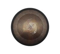 steel tongue drum, Tambor de lengua de acero, disco de mano colorido, Escrituras estampadas,for Meditation Yoga(Coffee color)