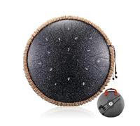 steel tongue drum, Tambor de lengüeta de acero con llave D de 14 pulgadas y 15 notas,for Musical Education(Black)