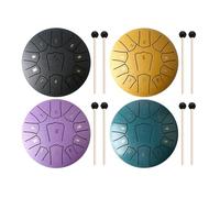 steel tongue drum, Tambor de lengüeta de acero de 6 pulgadas y 11 notas, tambor de mano con bolsa de tambor, mazos de tambor,for Meditation Yoga(Brown)