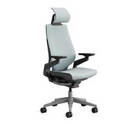 Steelcase Gesture, silla de oficina ergonómica con brazos 360º, sujeción lumbar y reposa cabeza regulables Nube tormenta; Fabricado en Europa