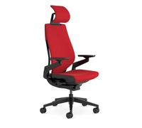 Steelcase Gesture - Silla de Oficina ergonómica con reposabrazos de 360°, Soporte Lumbar 3D Live Back y reposacabezas Ajustable, Color Rojo