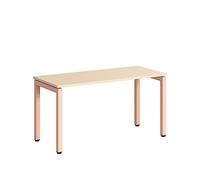 Steelcase Ottima Portico Mesa para Trabajo en Casa de Altura Fija con Tablero en acabado Roble Claro y Estructura metálica en acabado Cuarzo Rosa, Fácil Montaje (140 x 60 cm)