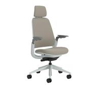 Steelcase Series 1, Silla de Oficina ergonómica con sujeción Lumbar, Brazos 4D y reposa Cabeza Regulables, Respaldo de Malla Trufa