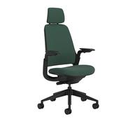 Steelcase Series 1, Silla de Oficina ergonómica con sujeción Lumbar, Brazos 4D y reposa Cabeza Regulables, Respaldo de Malla Selva Profunda