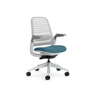 Steelcase Series 1, Silla de Oficina ergonómica con sujeción Lumbar y Brazos 4D Regulables, Respaldo de Malla Turquesa; Fabricado en Europa