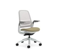 Steelcase Series 1, Silla de Oficina ergonómica con sujeción Lumbar y Brazos 4D Regulables, Respaldo de Malla Arena; Fabricado en Europa