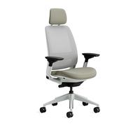 Steelcase Series 2, silla de oficina ergonómica con sujeción lumbar, brazos 4D y reposa cabeza regulables, respaldo de malla Trufa; Fabricado en Europa