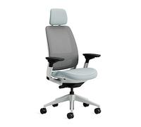 Steelcase Series 2, silla de oficina ergonómica con sujeción lumbar, brazos 4D y reposa cabeza regulables, respaldo de malla Nube tormenta; Fabricado en Europa
