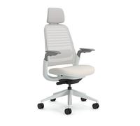 Steelcase Silla de Oficina ergonómica Serie 1 con Soporte Lumbar LiveBack, reposabrazos 4D, reposacabezas Ajustable, Gaviota 66 x 64 x 114 Pulgadas