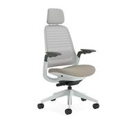 Steelcase Silla ergonómica de Oficina: Series 1, Brazos 4D y reposa Cabeza | Trufa, Brazos 4D, Ruedas para todo tipo de suelos, materiales premium, hasta 150 kg y 190 cm, comodidad del asiento