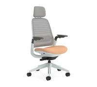 Steelcase Silla ergonómica de Oficina: Series 1, Lumbar, reposa Cabeza | Naranja, Brazos 4D, Ruedas para todo tipo de suelos, materiales premium, hasta 150 kg y 190 cm, comodidad del asiento
