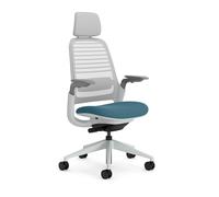 Steelcase Silla ergonómica de Oficina: Series 1, Lumbar, reposa Cabeza | Verde oscuro, Brazos 4D, Ruedas para todo tipo de suelos, materiales premium, hasta 150 kg y 190 cm, comodidad del asiento