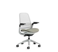 Steelcase Silla ergonómica de Oficina: Series 1, Lumbar y Brazos 4D | Trufa, Brazos 4D, Ruedas para todo tipo de suelos, materiales premium, hasta 150 kg y 190 cm, comodidad del asiento