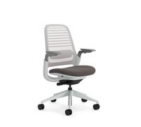 Steelcase Silla ergonómica de Oficina: Series 1, Soporte Lumbar, | Marrón oscuro, Brazos 4D, Ruedas para todo tipo de suelos, materiales premium, hasta 150 kg y 190 cm, comodidad del asiento