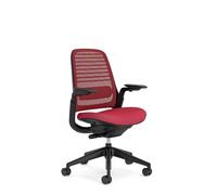 Steelcase Silla ergonómica de Oficina: Series 1, Soporte Lumbar | Rojo, Brazos 4D, Ruedas para todo tipo de suelos, materiales premium, hasta 150 kg y 190 cm, comodidad del asiento