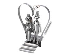 Steelman24 I Pareja Nupcial con Corazón con Grabado Personal I Made in Germany I Idea para Regalo