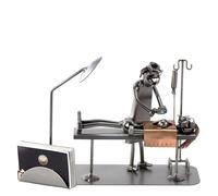 Steelman24 I Tornillo de cirujano plástico con soporte para tarjetas de visita, fabricado en Alemania, hecho a mano, idea de regalo, figura de acero, figura de metal, hombre de metal