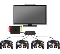 Steelplay,Adaptador de controlador Gamecube, adaptador de controlador Wii U Gamecube, 4 puertos controlador Gamepad convertidor adaptador para Nintendo Switch/Wii U/PC, Look premium, Soft Touch,Negro