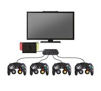 Steelplay,Adaptador de controlador Gamecube, adaptador de controlador Wii U Gamecube, 4 puertos controlador Gamepad convertidor adaptador para Nintendo Switch/Wii U/PC, Look premium, Soft Touch,Negro