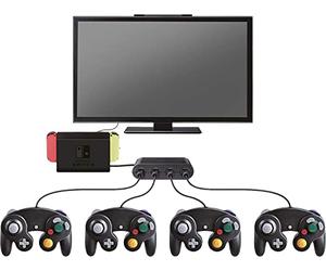 Steelplay,Adaptador de controlador Gamecube, adaptador de controlador Wii U Gamecube, 4 puertos controlador Gamepad convertidor adaptador para Nintendo Switch/Wii U/PC, Look premium, Soft Touch,Negro