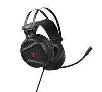 Steelplay -HP-51, auriculares para videojuegos con cable, sonido estéreo, micrófono giratorio, controles, conector hembra de 3,5 mm - Para PS4, Switch, Xbox One, PC, Mac, ordenador, portátil, Schwartz