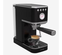 KLARSTEIN SteelPresso Slim Cafetera Express - 20 Bares, 1350W, Depósito 1,2L, Boquilla de Vapor, Carcasa de Acero Inoxidable, Compacta, Fácil Limpieza, Negra