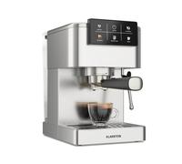 KLARSTEIN SteelPresso Touch Cafetera Espresso - 20 Bares, 1350W, Pantalla Táctil, Espumador de Leche, Depósito 1.5L, Acero Inoxidable, Máquina Café, Diseño Compacto