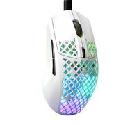 SteelSeries Aerox 3 - Ratón gaming perforado RGB - Diseño ultraligero resistente al agua - Sensor óptico TrueMove Core 8500 DPI - Snow
