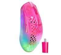 Steelseries Aerox 3 Wireless Gen 2: Ratón Gaming de 68 g, Tasa de Sondeo: 4K, Sensor Óptico: 26 000 dpi, Batería: 200 h, Clasificación IP54, 80 M de Clics, RGB, Deslizadores 100% PTFE, Magenta