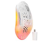 SteelSeries Aerox 3 Wireless Gen 2 - Ratón para juegos súper ligero de 68 g, sondeo 4K, sensor óptico de 26 K DPI, batería de 200 horas, resistente al agua IP54, durabilidad de clic de 80 m, RGB, pies