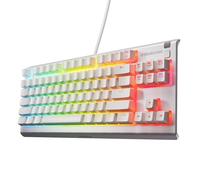 SteelSeries Apex 3 TKL Teclado RGB blanco para juegos, factor de forma compacto sin teclas, iluminación RGB de 8 zonas, resistente al agua y al polvo, interruptor silencioso para juegos