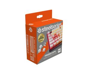 SteelSeries PrismCaps - Juego de Teclas de pudín de Doble Disparo, compatibilidad con Todos los teclados mecánicos comunes, MX Muddler - Blanco (diseño alemán)