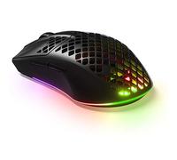 steelseries SteelSeries Aerox 3 - Ratón inalámbrico para juegos, ultraligero, 66 g, Bluetooth, 2.4 GHz, Quantum 2.0 inalámbrico, más de 200 horas de batería, RGB, no se vende en Japón, negro (renovado